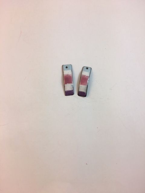 Karen Meador, Ph.D.'s Layered Torch Enameled Earrinngs - , Enameling, Enamel Jewelry Supplies, Enamel, Enameling, Enameled Jewelry, Layered Torch Enameled Earrings